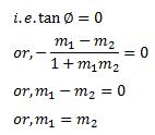Condition for two lines to be parallel to each other